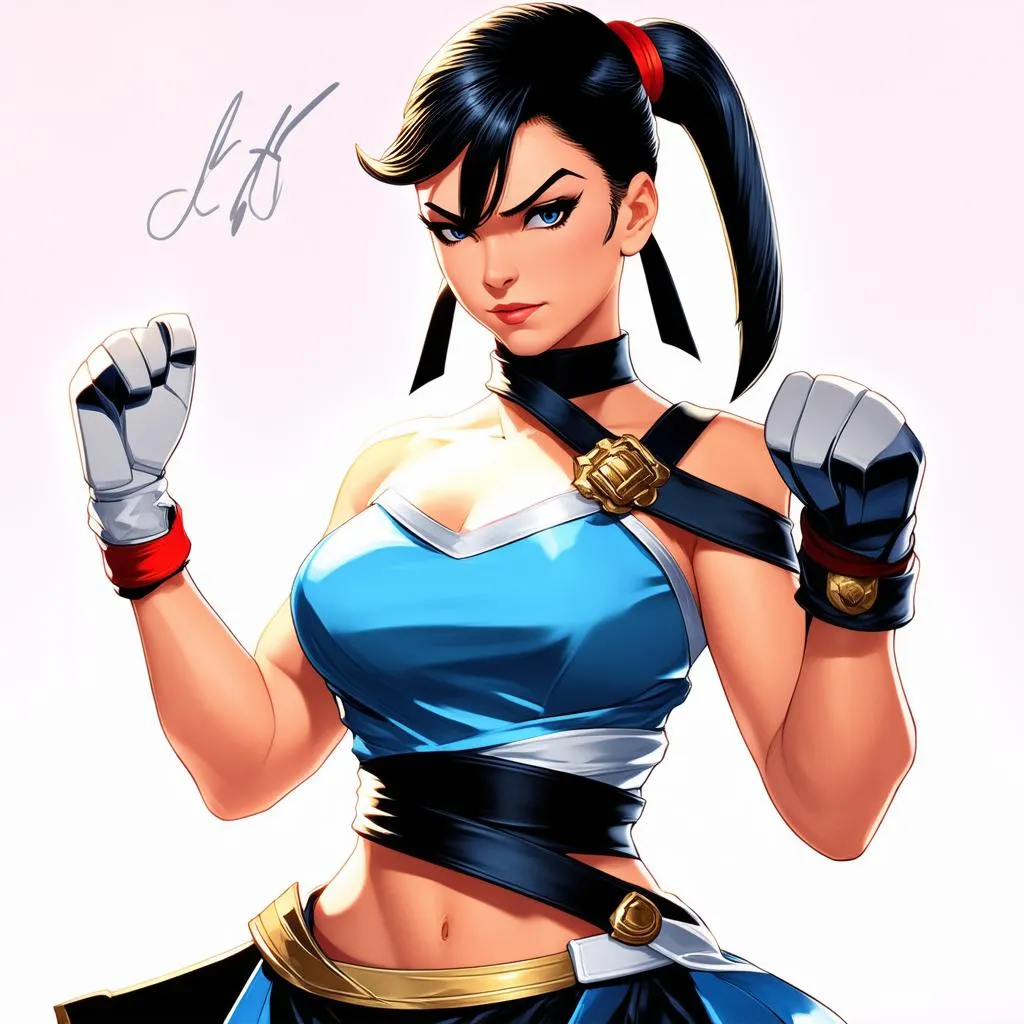 Hình ảnh Chun Li trong trò chơi điện tử Street Fighter