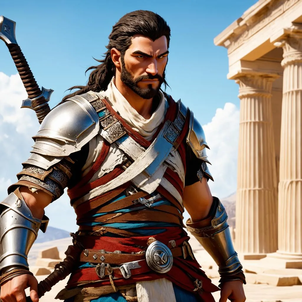 Hình ảnh nhân vật chính trong game AC Odyssey