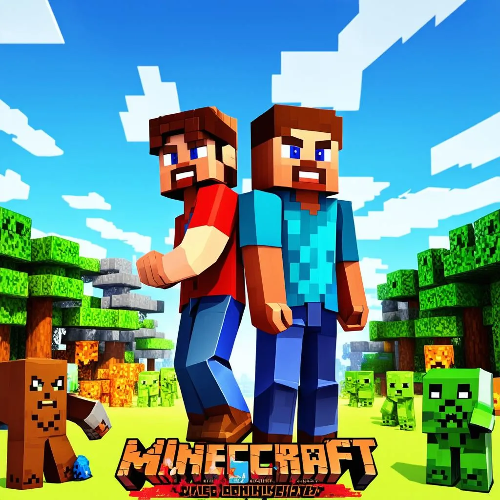 Alex và Steve trong phim Minecraft