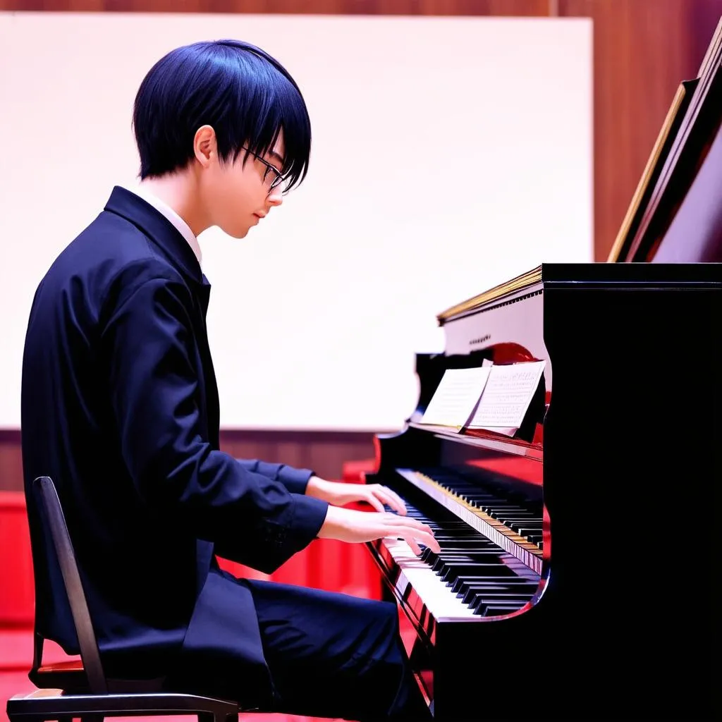 Animenz chơi piano