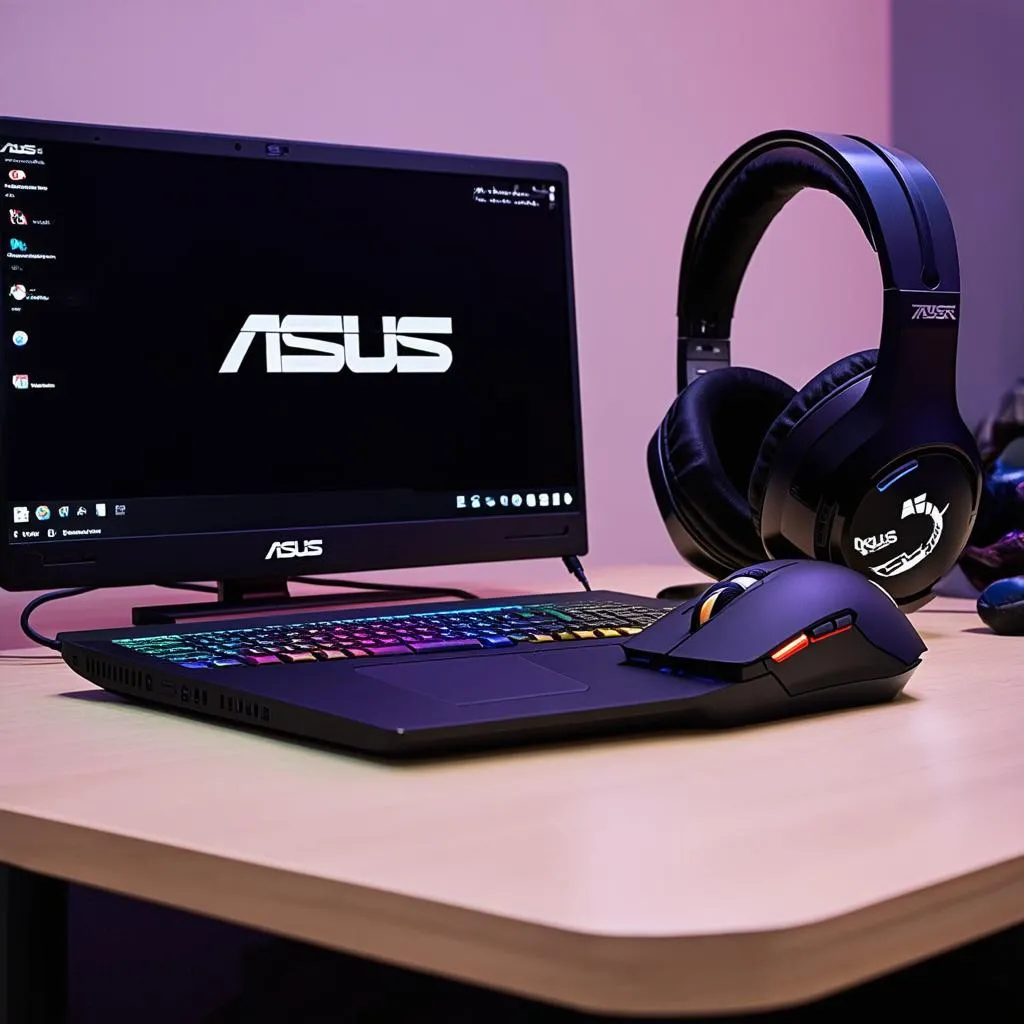 A gaming setup with Asus FX505DD