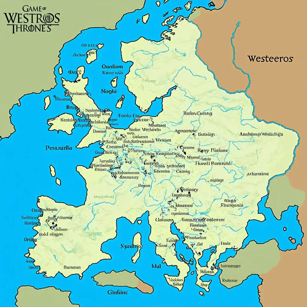 Bản đồ Westeros rộng lớn