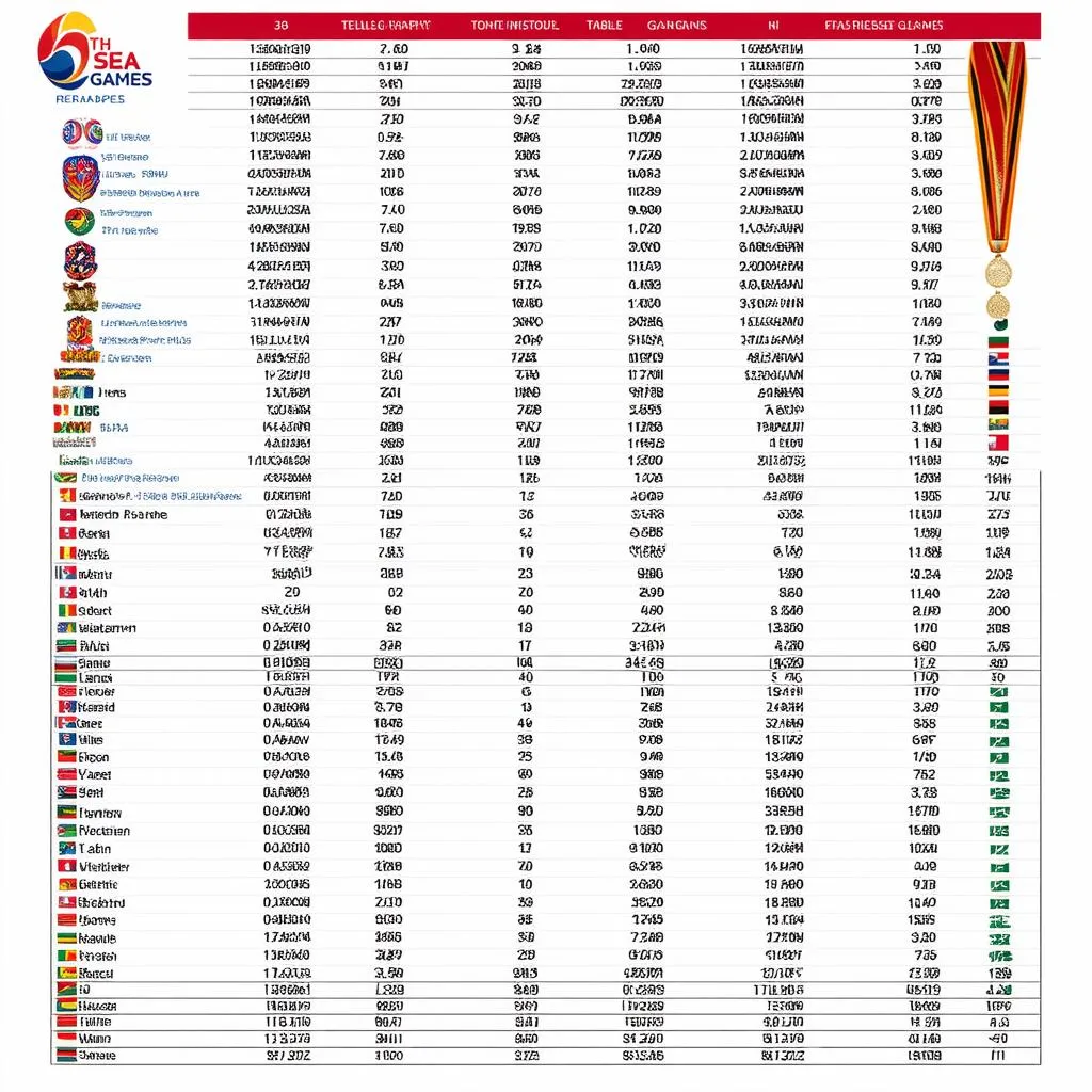 Bảng tổng sắp huy chương SEA Games 30