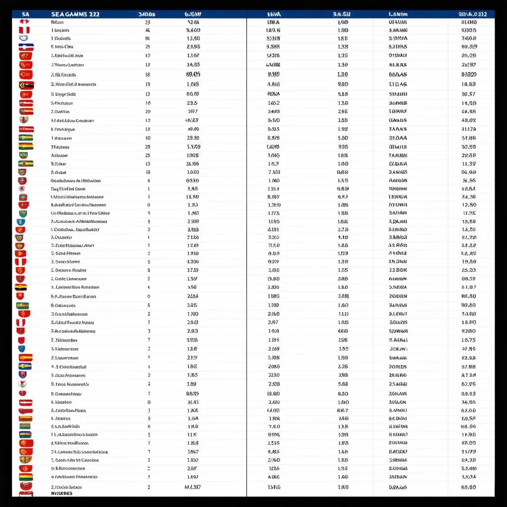 Bảng xếp hạng bóng đá nam SEA Games 22
