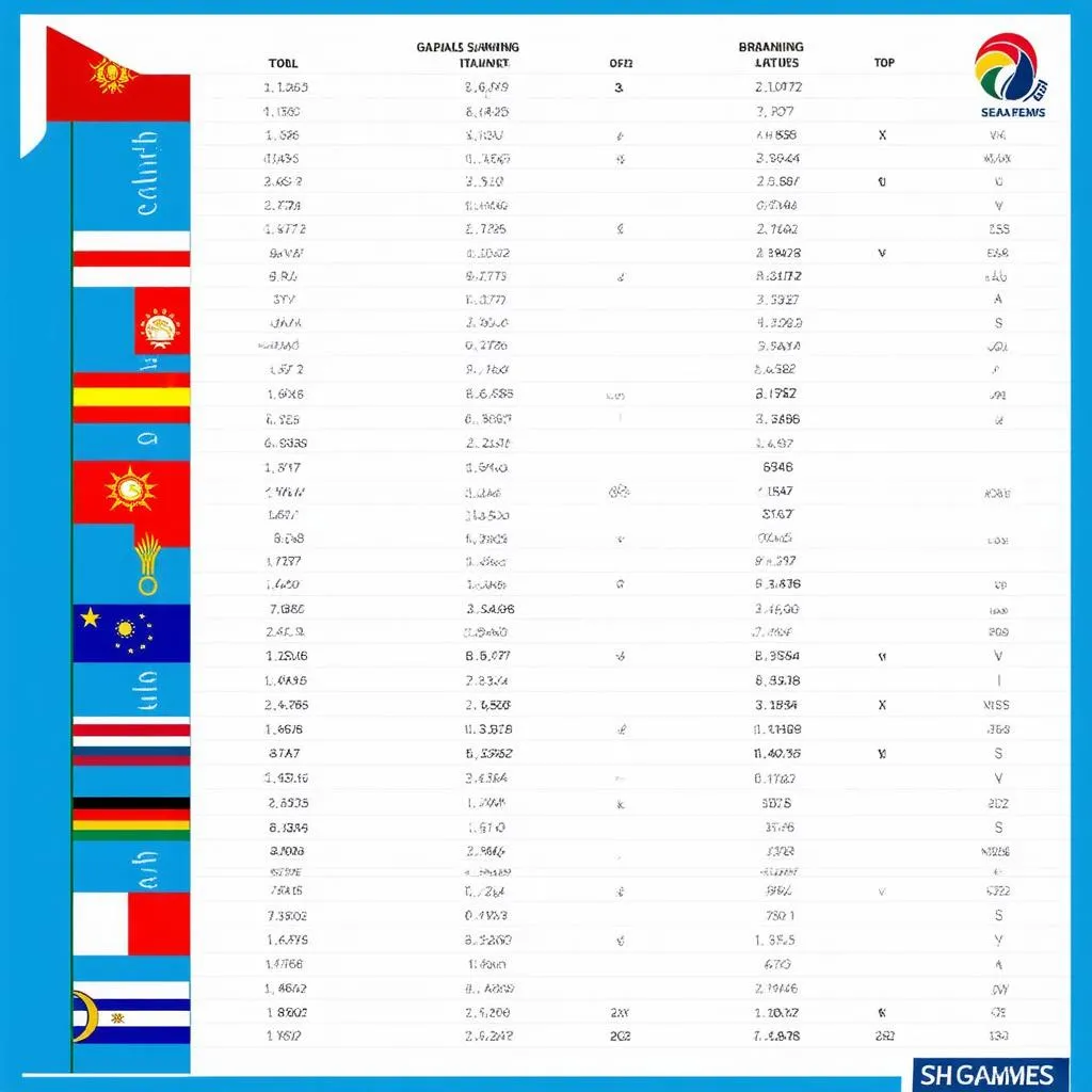 Bảng xếp hạng Sea Games 31