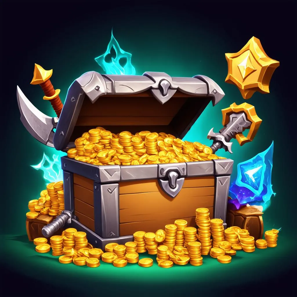 Treasure chest in video game