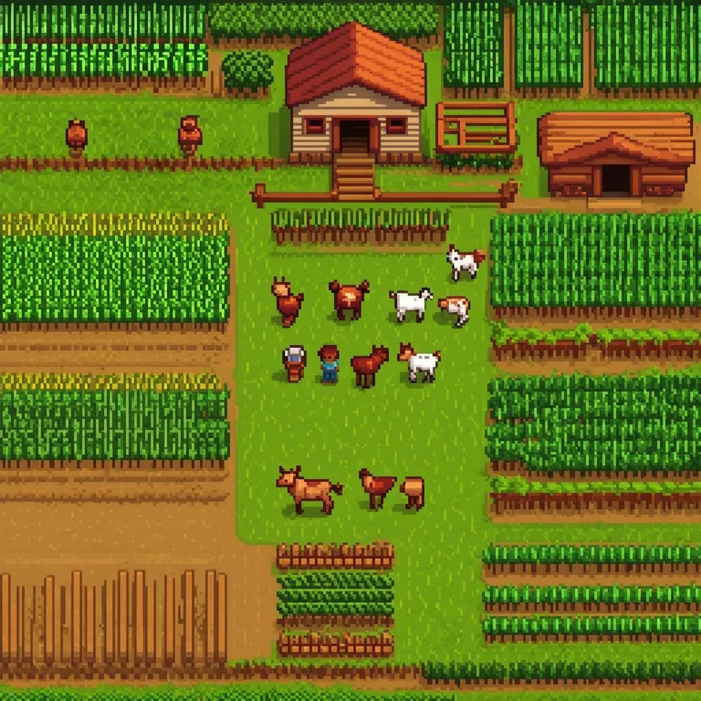 Bố cục trang trại Stardew Valley