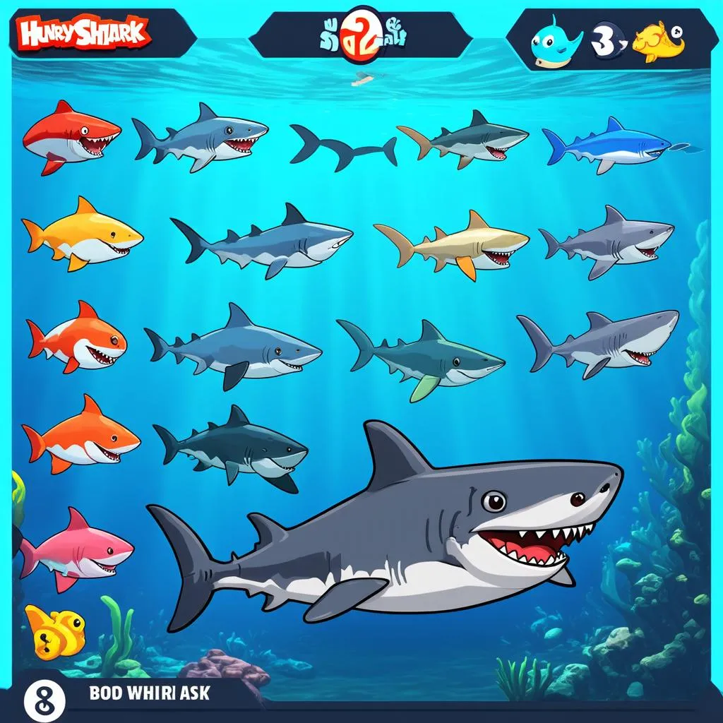 Các loại cá mập trong Hungry Shark