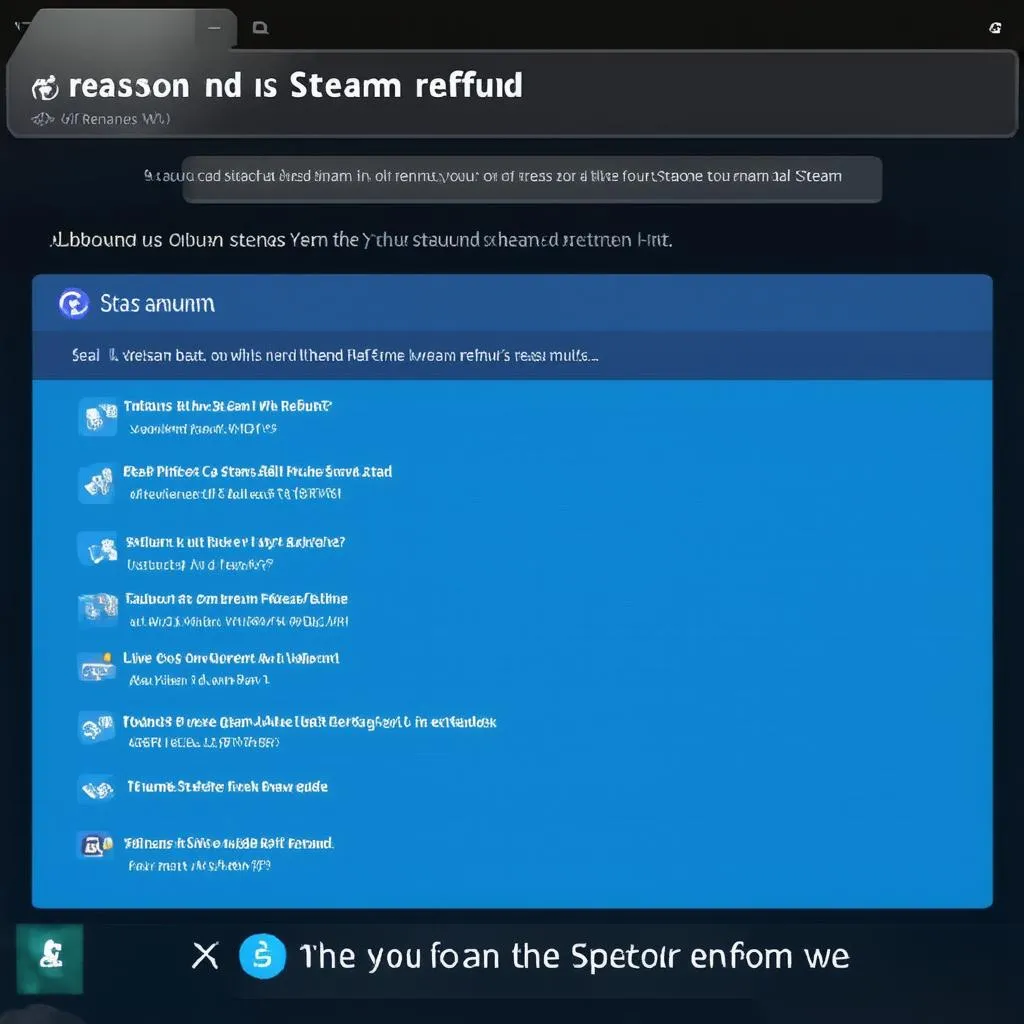 Các lý do hoàn tiền Steam