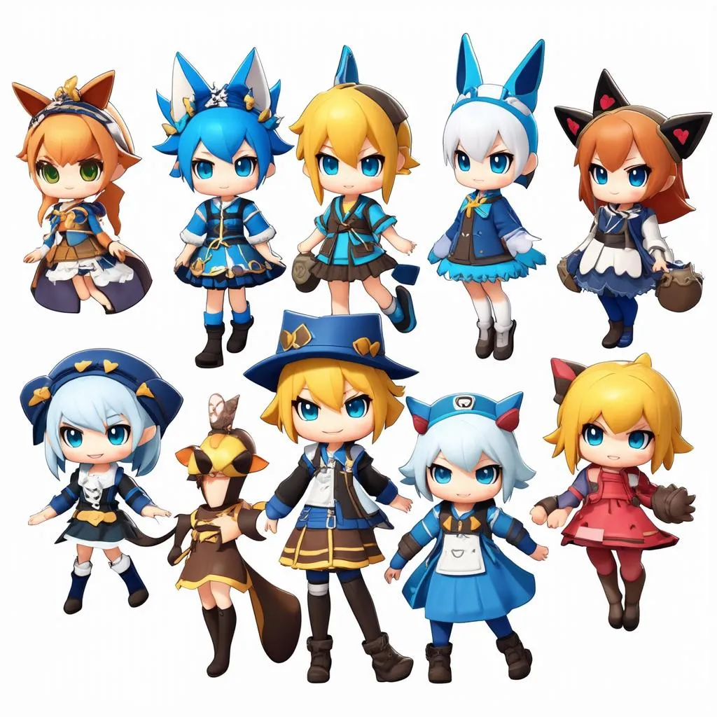 Các nhân vật chibi trong World of Final Fantasy