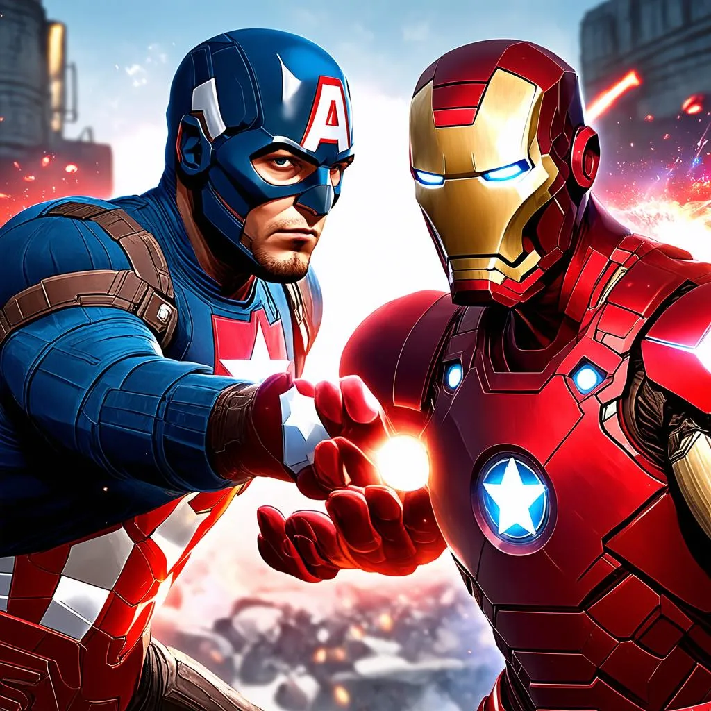 Captain America và Iron Man trong Marvel Rivals Beta