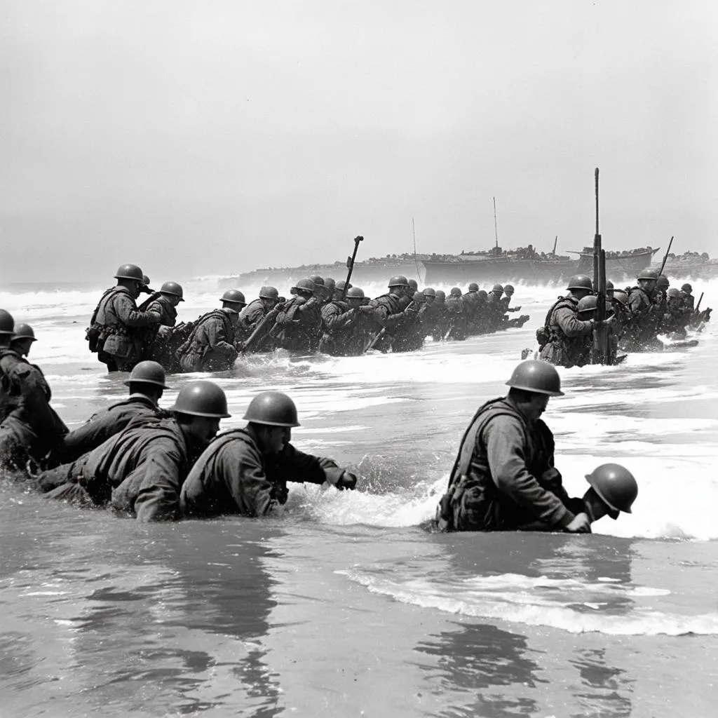 chiến binh đồng minh đổ bộ tại omaha beach