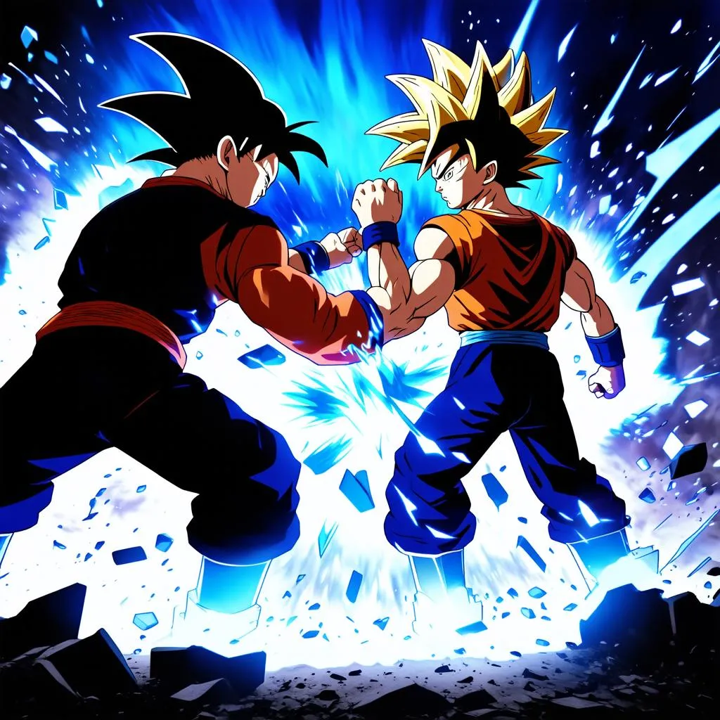 Songoku và Vegeta đối đầu