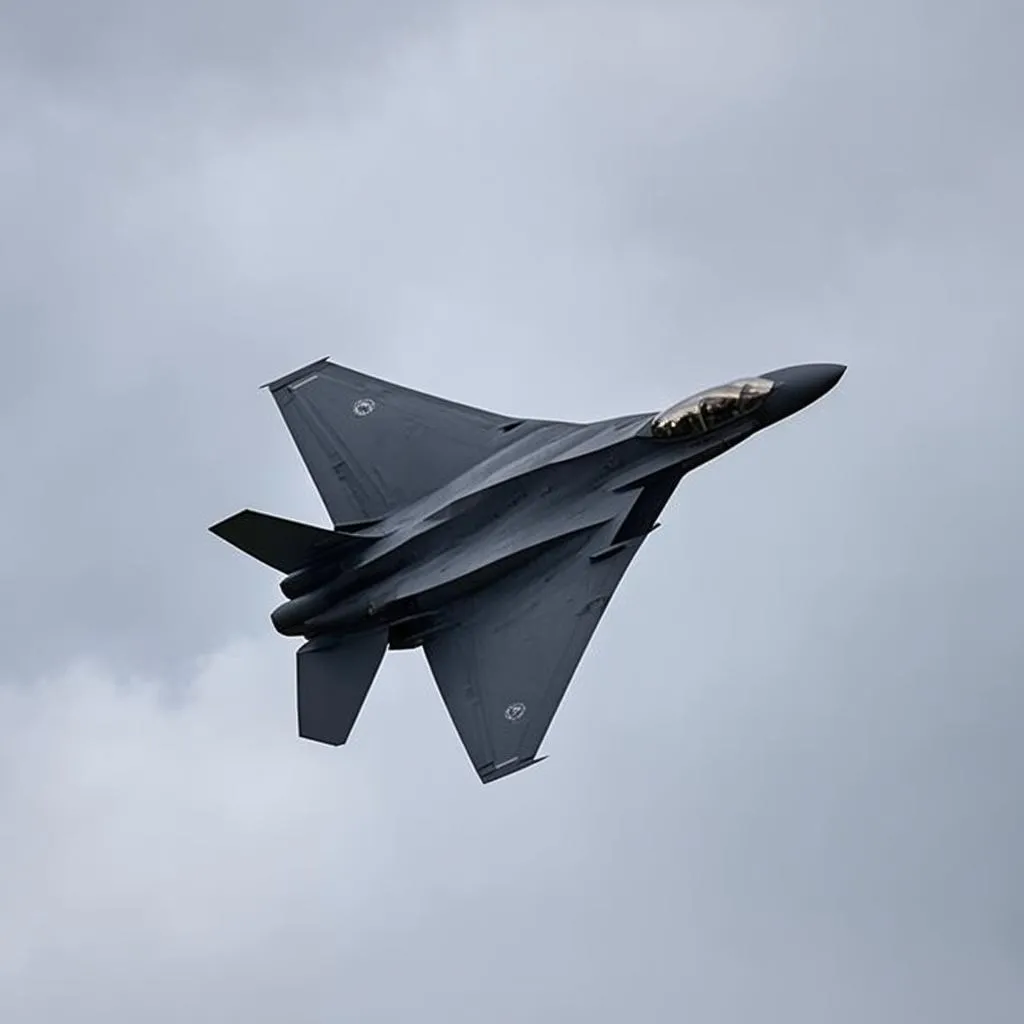 Chiến đấu cơ F-22 Raptor lao xuống từ bầu trời