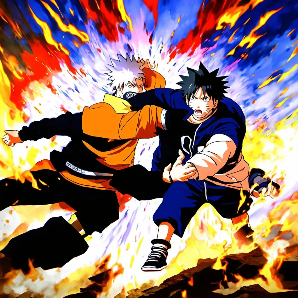 Naruto fighting