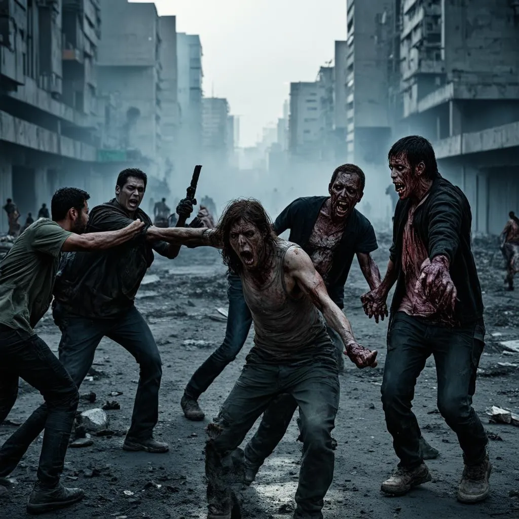 đối đầu với lũ zombie