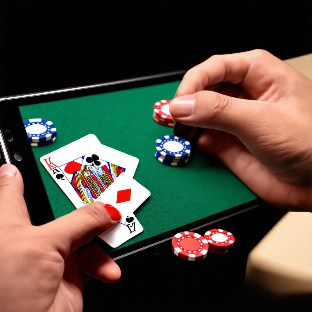 Chơi Blackjack trên điện thoại