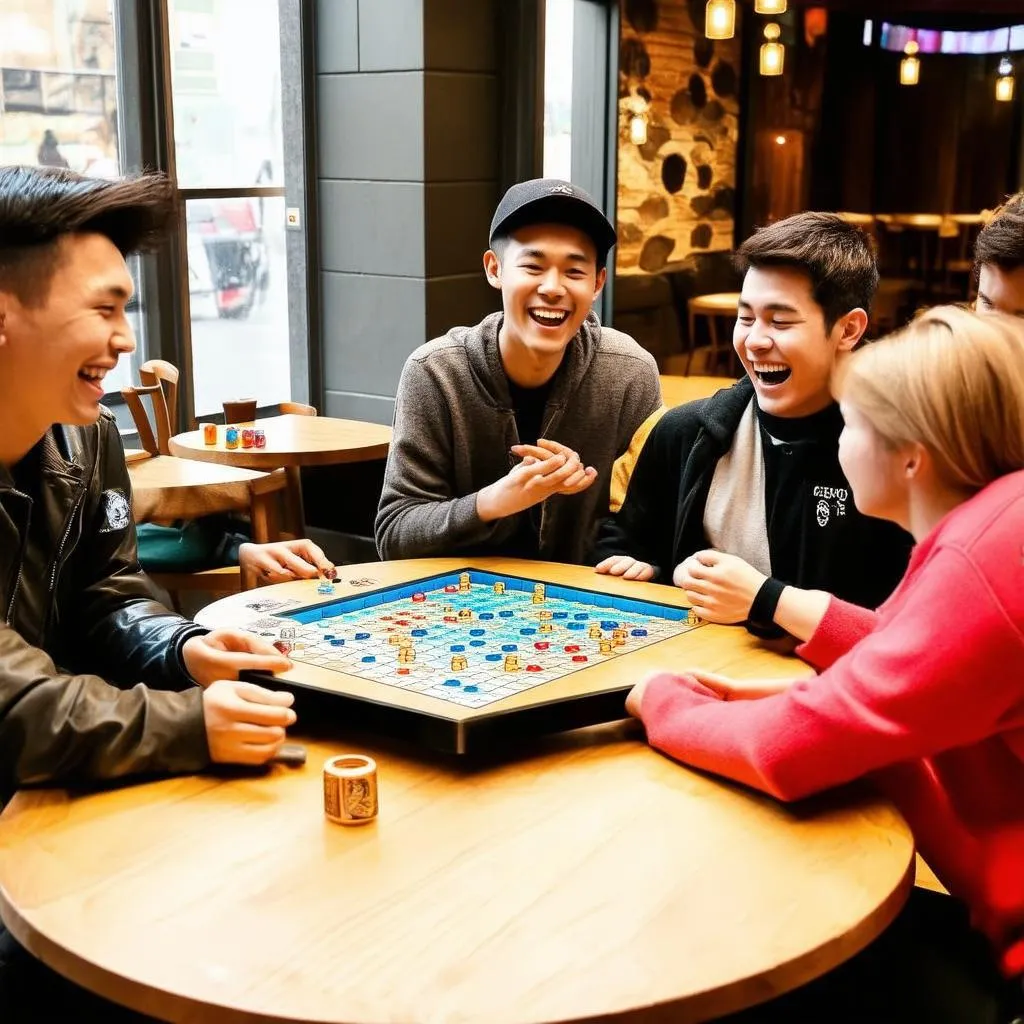 Chơi board game tại quán cà phê