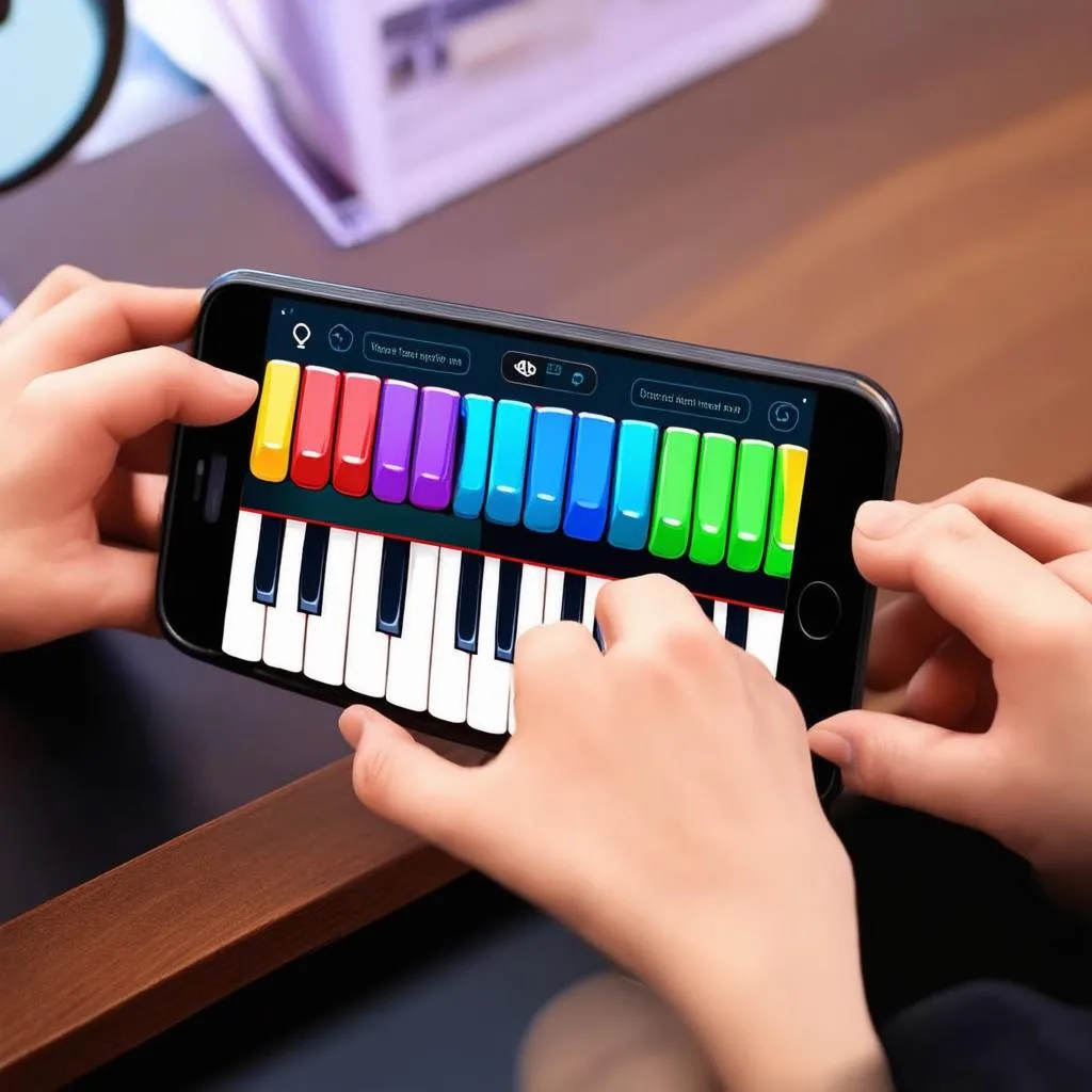 chơi game đánh đàn piano trên điện thoại