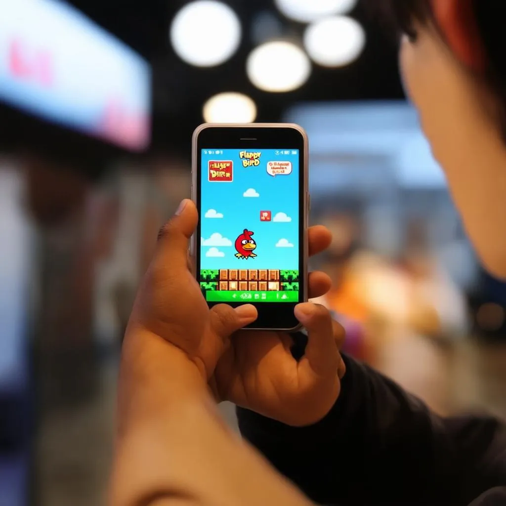 Chơi game Flappy Bird trên điện thoại