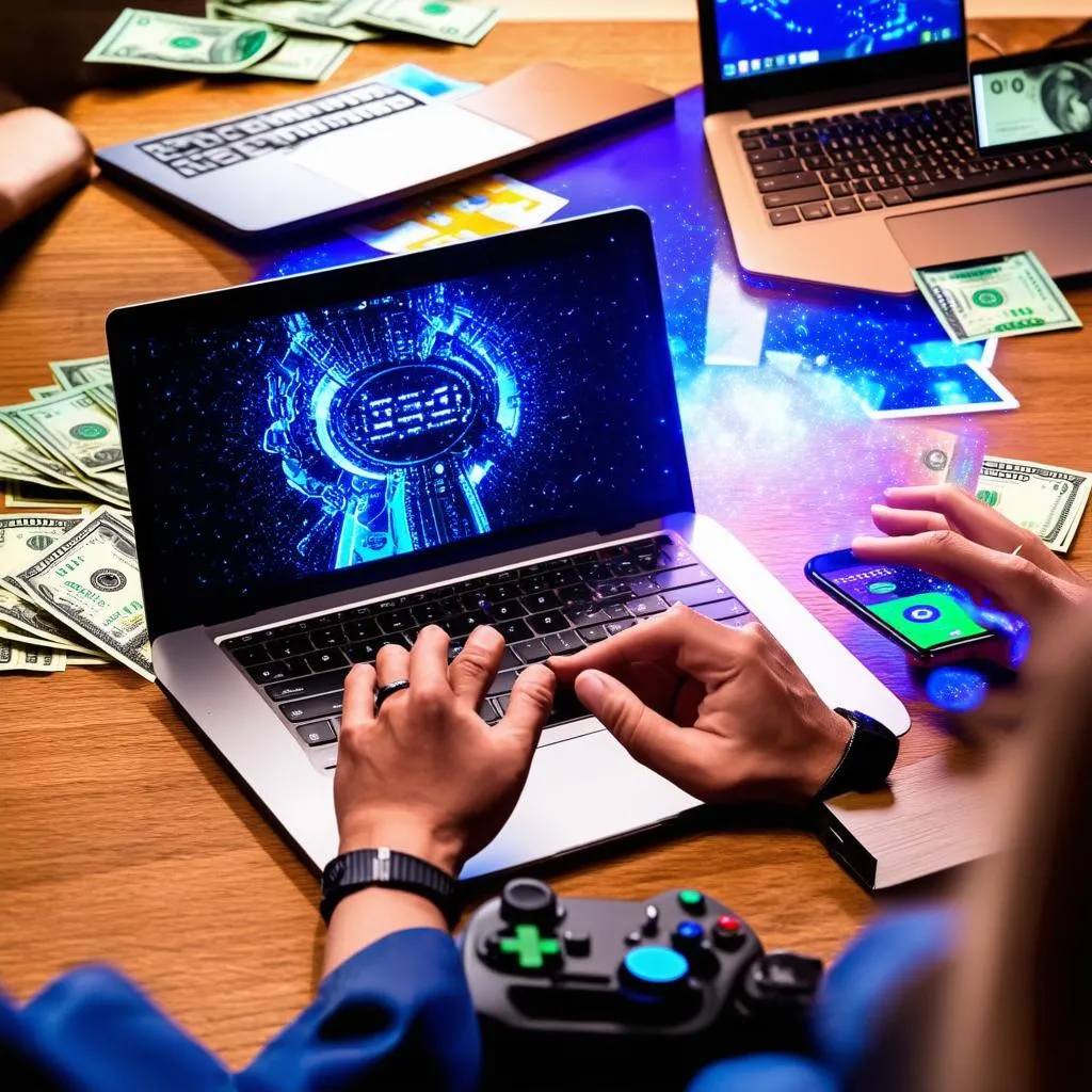 Playing games to earn money