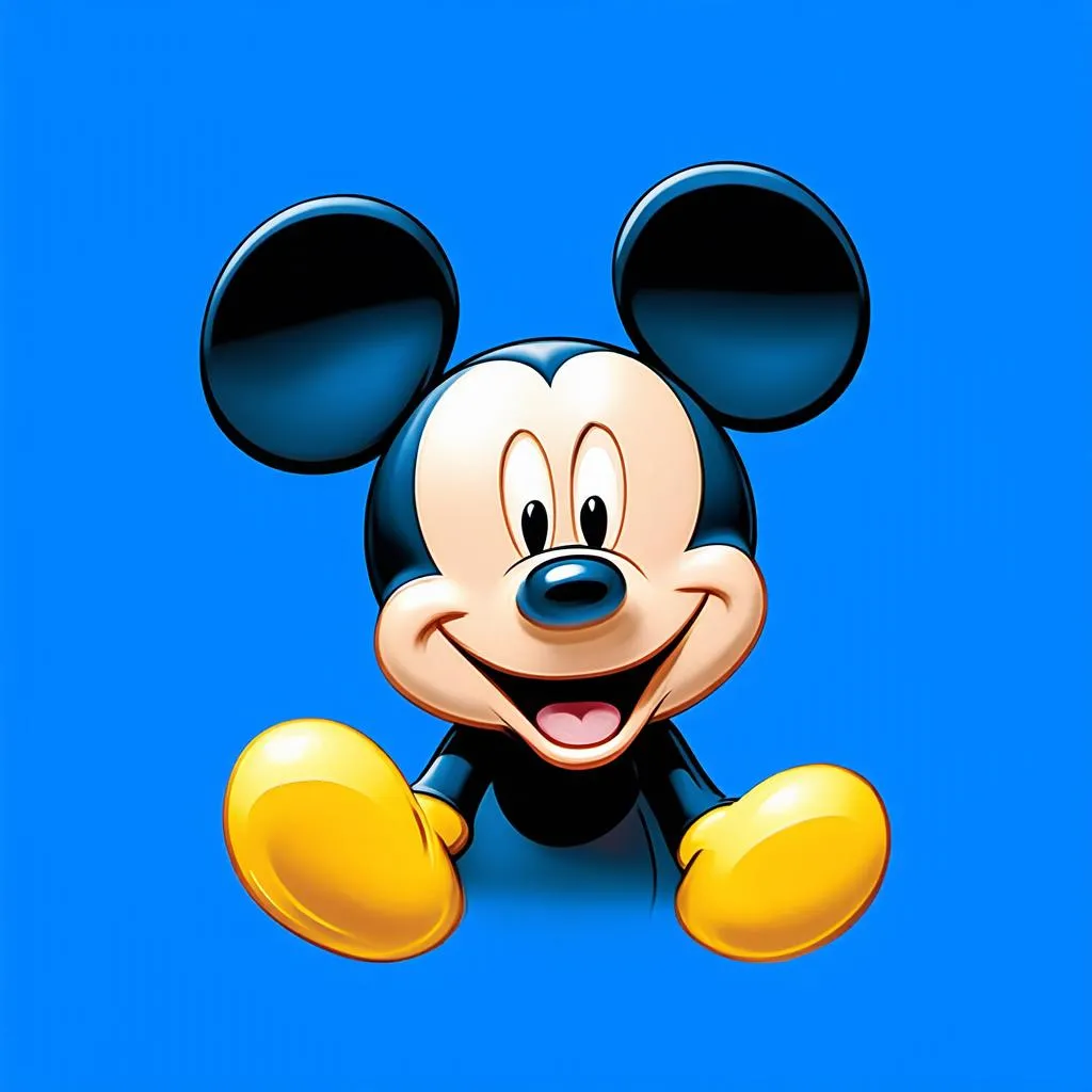 Mickey Mouse on Blue Background