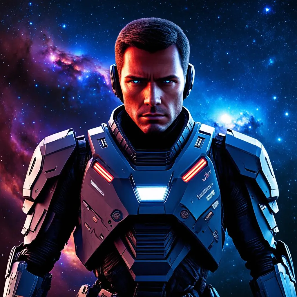 Hình ảnh Commander Shepard trong trang phục Nighthawk