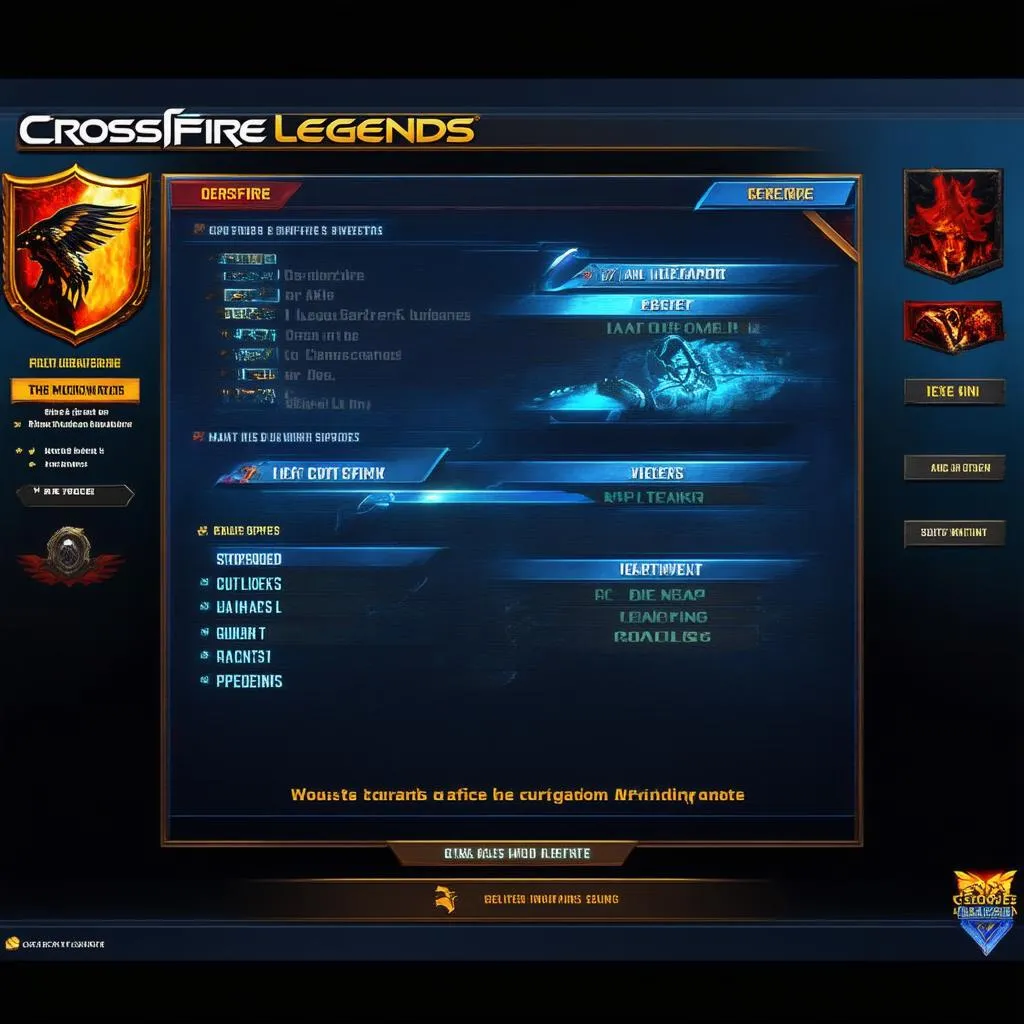 Giao diện trong game Crossfire Legends