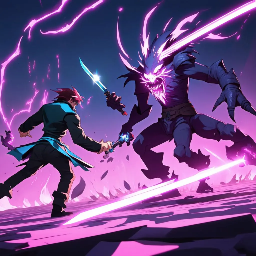 Boss fight in Furi