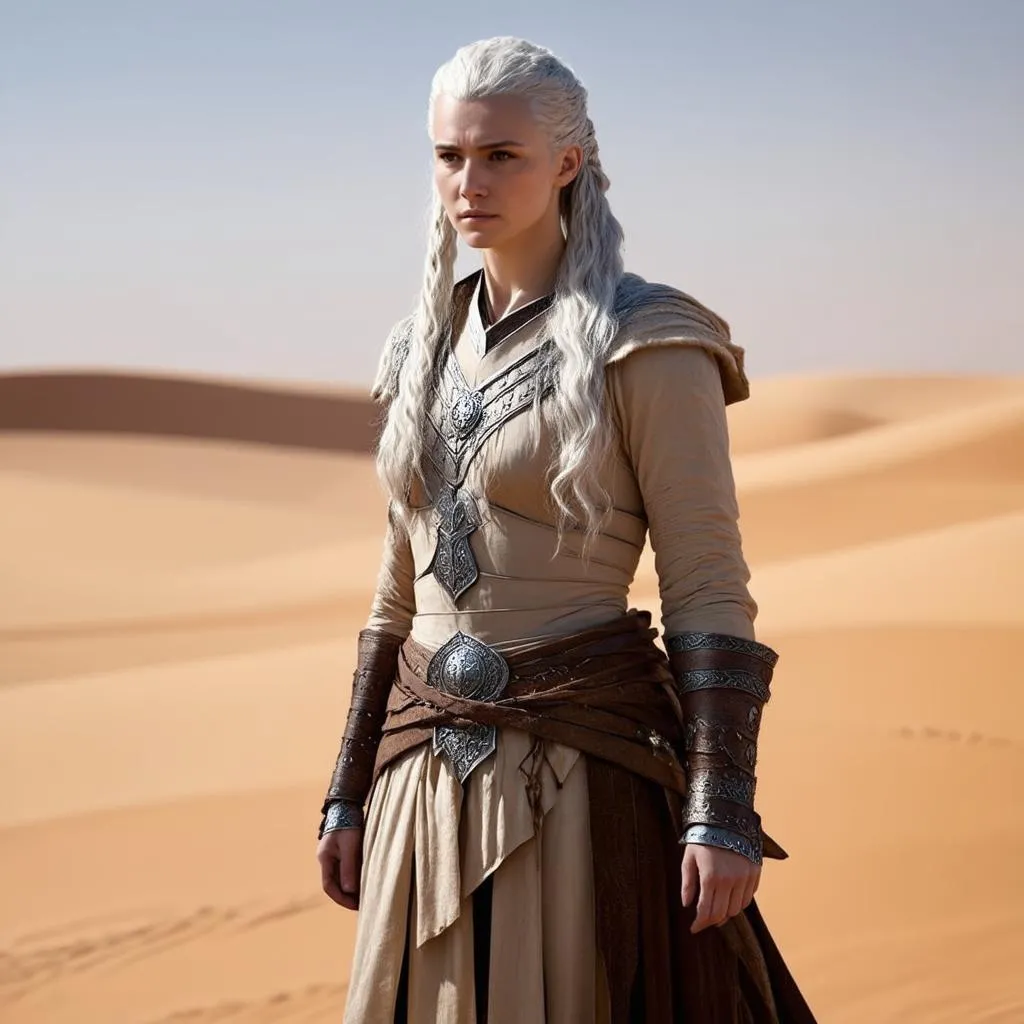 Daenerys Targaryen trong trang phục Dothraki