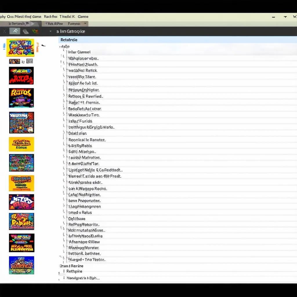 Danh sách game trên Retropie