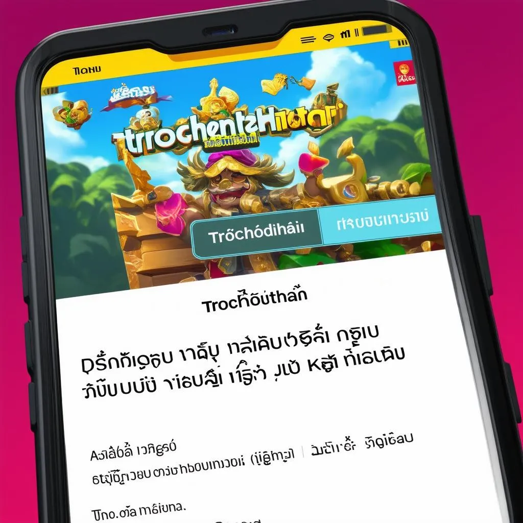 Điện thoại hiển thị website trochoidienthoai.top