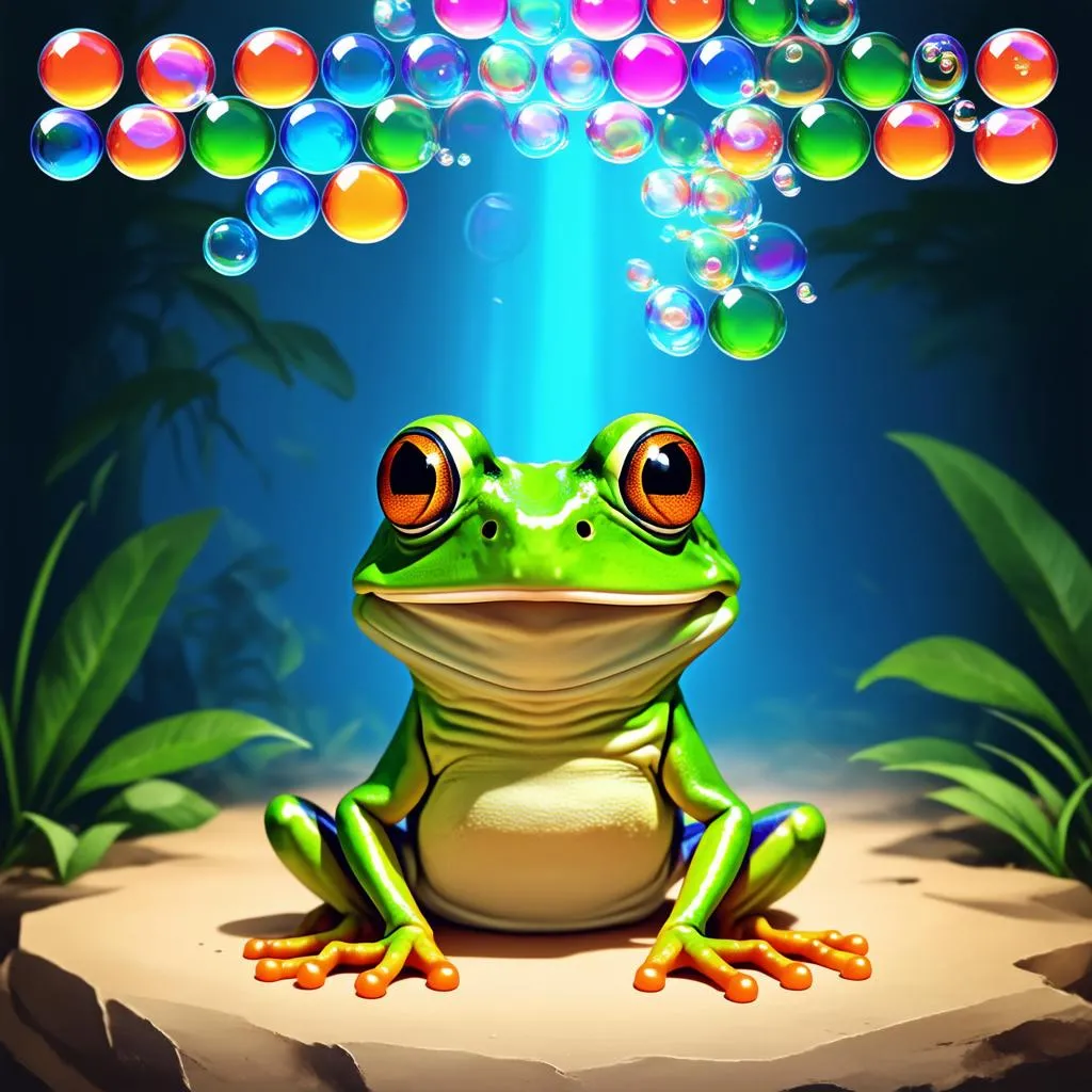 điều khiển chú ếch bắn bóng trong game Zuma