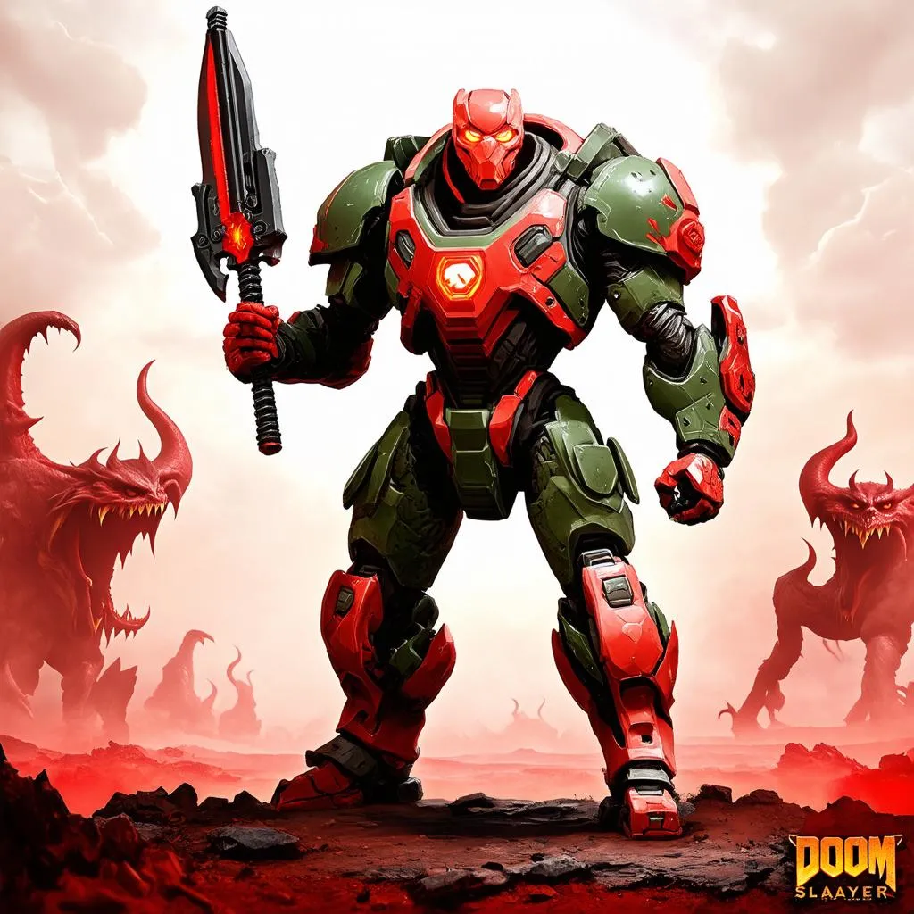 Doom Slayer với vũ khí hạng nặng