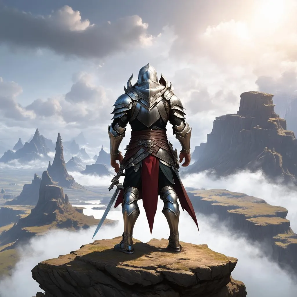 Elden Ring character standing on a cliff