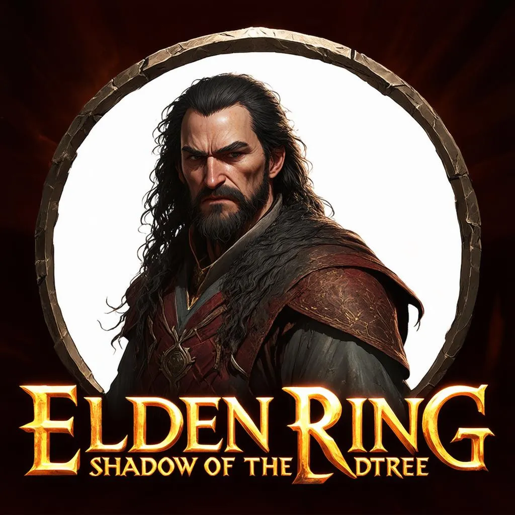 The logo of &quot;Elden Ring: Shadow of the Erdtree&quot; against a dark and mysterious background, with subtle glowing runes or symbols surrounding it. The logo should evoke the game's themes of mystery, decay, and hope.