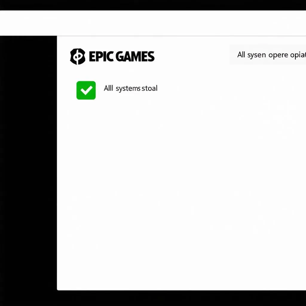 Trang web hiển thị trạng thái của Epic Games