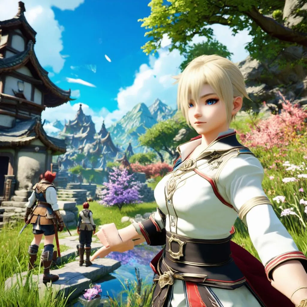 Cảnh chơi game Final Fantasy XIV online