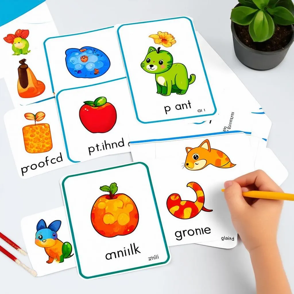 Bộ flashcard phonics nhiều màu sắc