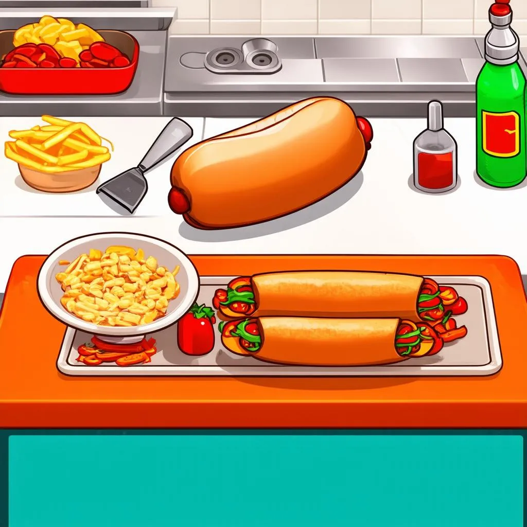 Game hot dog nấu ăn