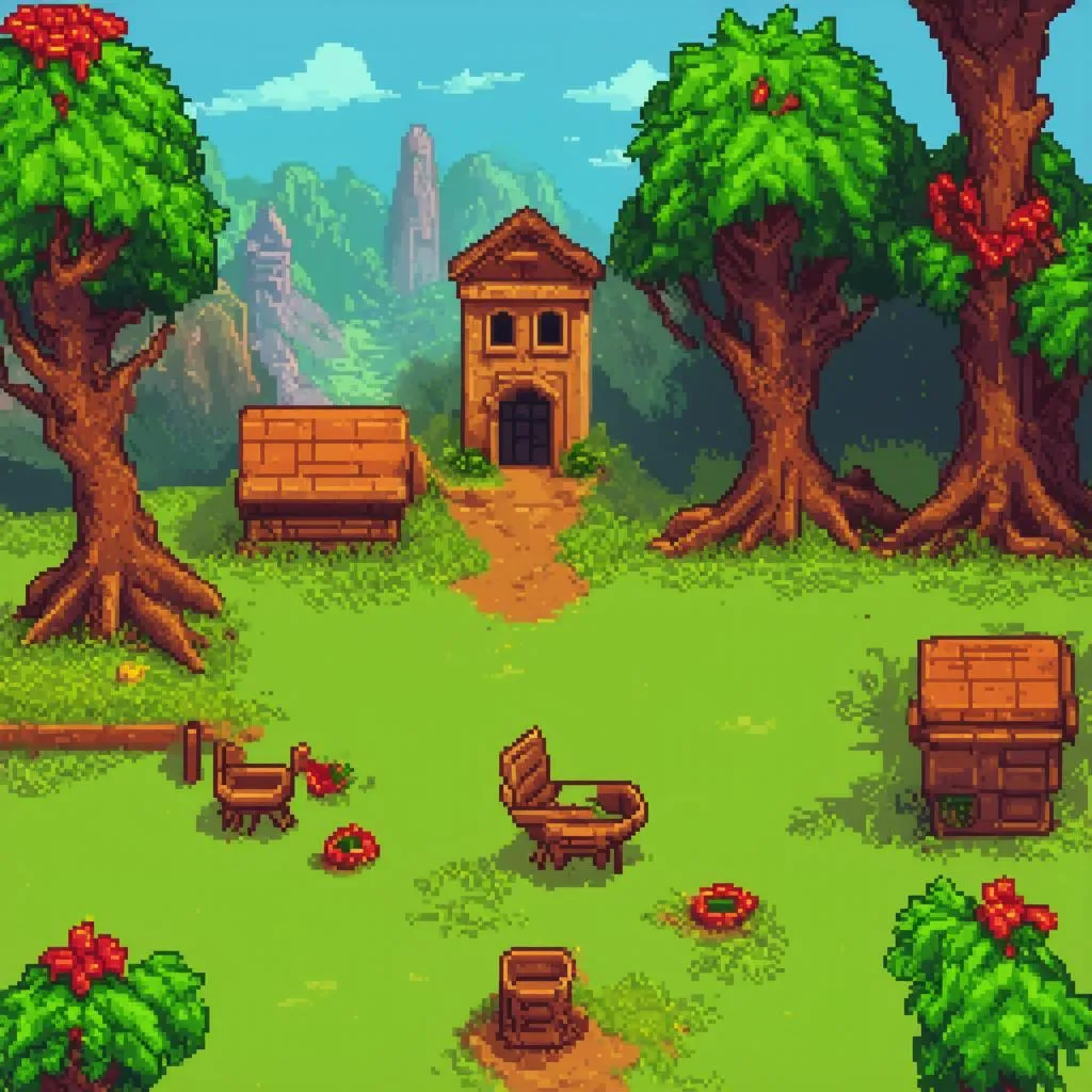 Hình ảnh minh họa cho game indie với phong cách độc đáo, đồ họa đẹp mắt