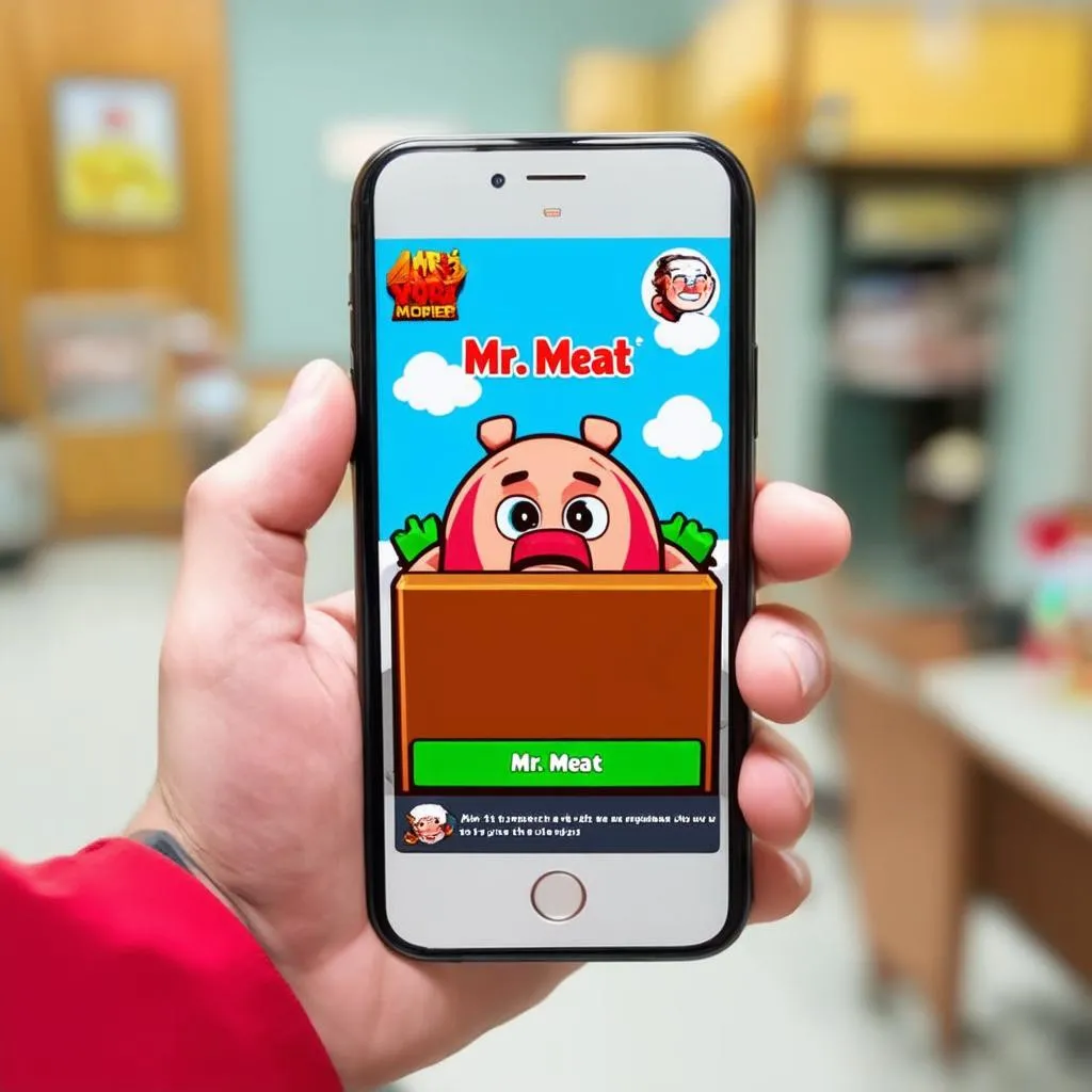 Playing Mr. Meat on mobile