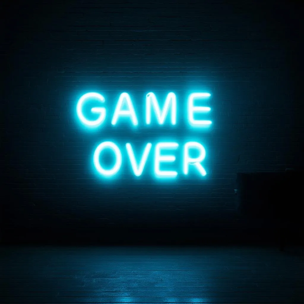 Hình ảnh Game Over neon