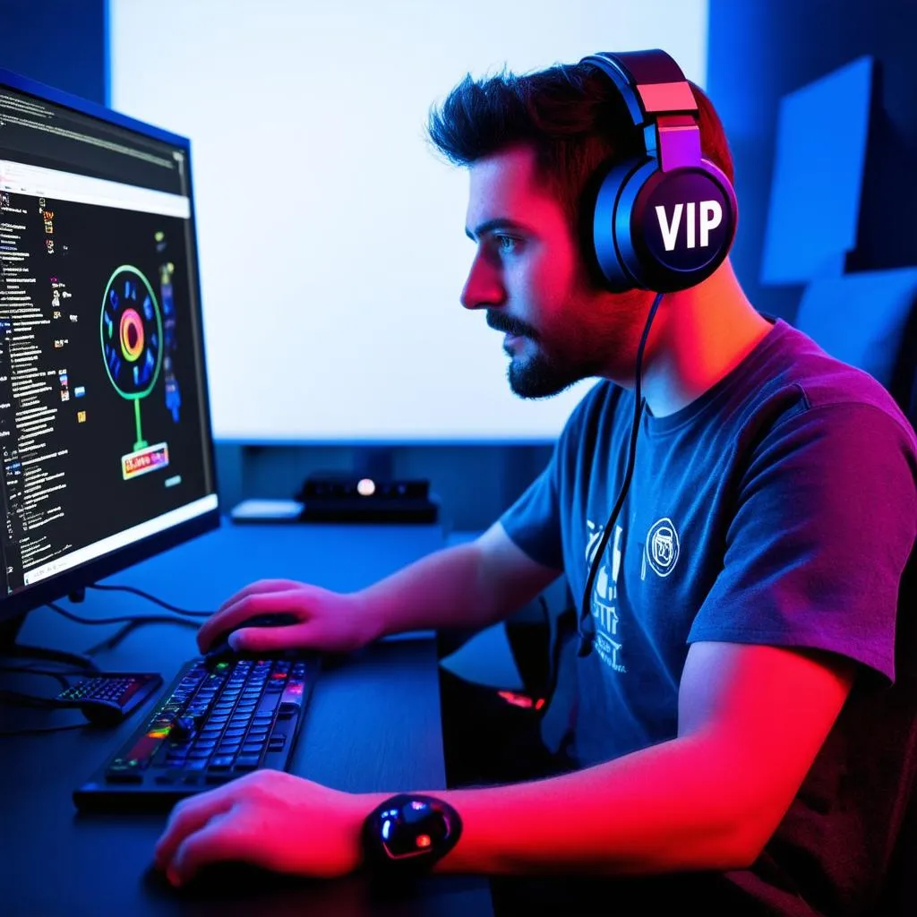 VIP gamer playing games