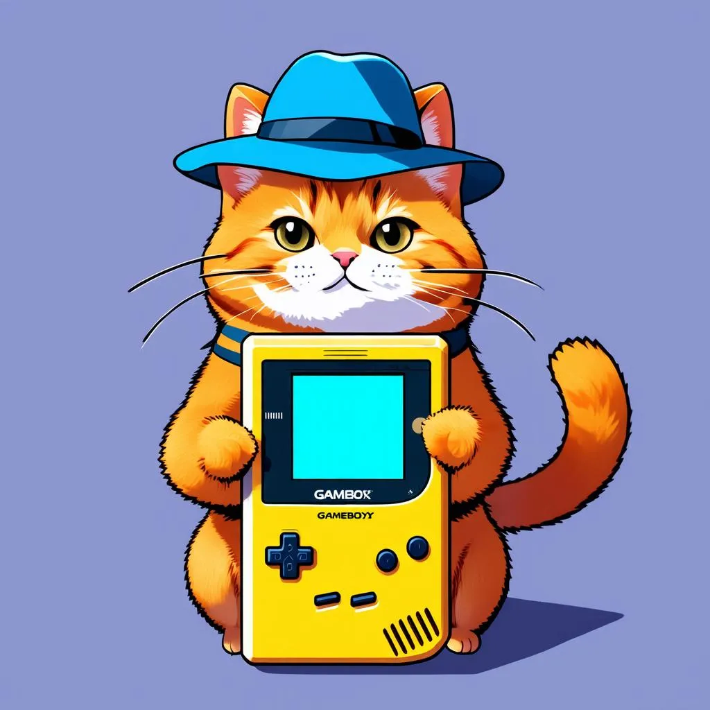 Garfield chơi Gameboy Color