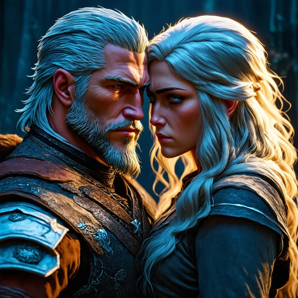 Geralt và Ciri trong The Witcher