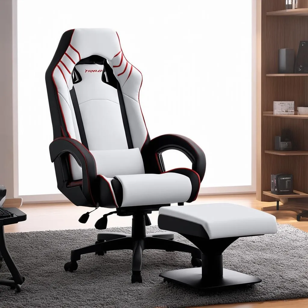 Ghế gaming recliner màu trắng