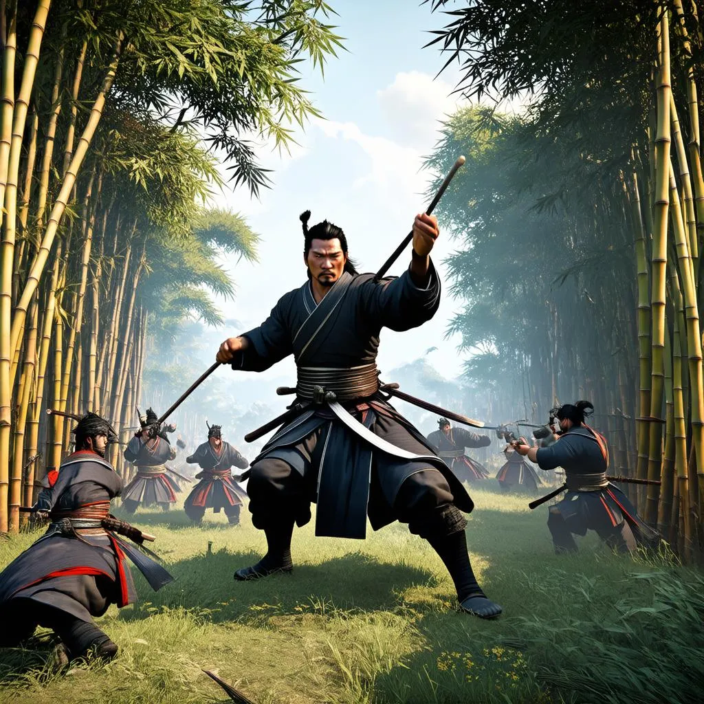 Samurai chiến đấu trong rừng trúc