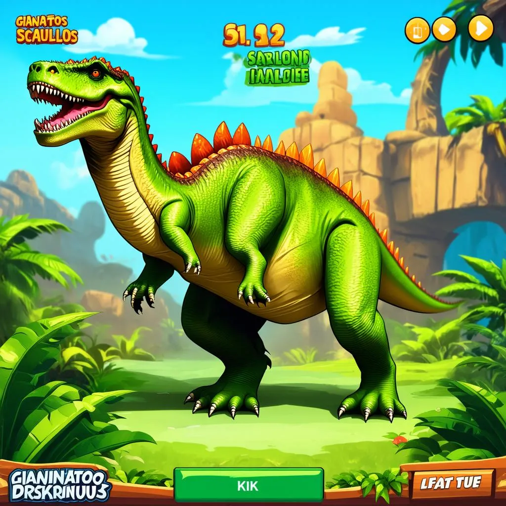 Giao diện game gigantosaurus