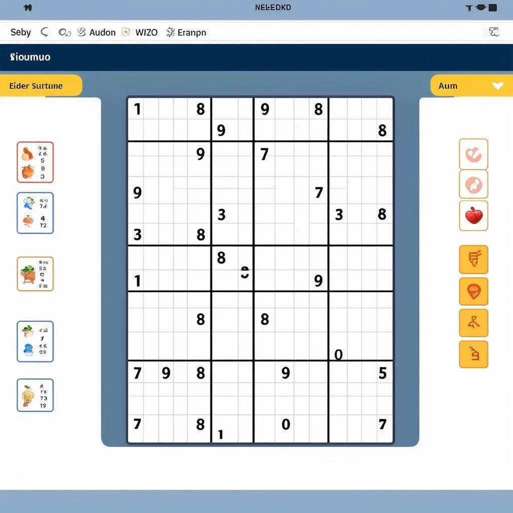 Sudoku game interface